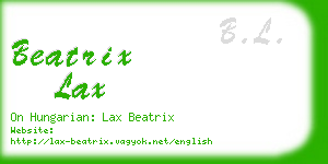 beatrix lax business card